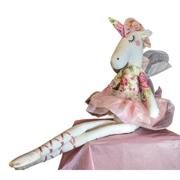 Unicorn Ballerina Plush Sitting Figurine - Great Easter Present - Gift Wrapped! - Picture 3 of 6